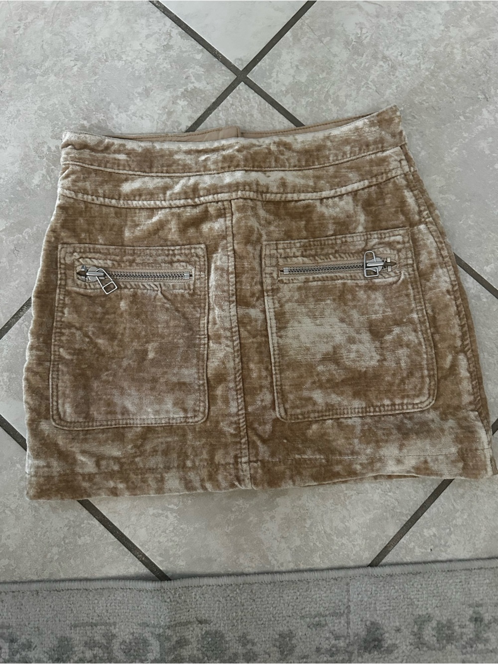 Free people velvet mini skirt size 0 taupe